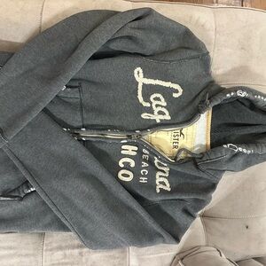 Hollister Gray Zip Up Sweater